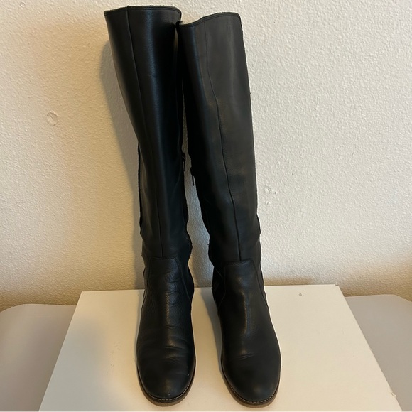 Lucky Brand Timinii black genuine leather knee high riding boots S 7.5 EU 38 - Picture 3 of 16